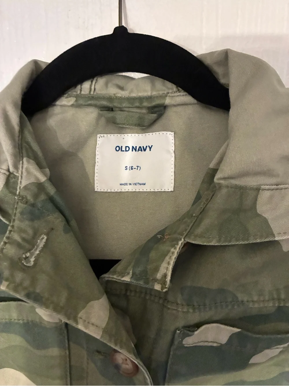 Old Navy Girls Green Camo Hooded Utility Jacket